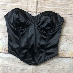 Forever 21‎ Black Satin Whimsigoth Corset